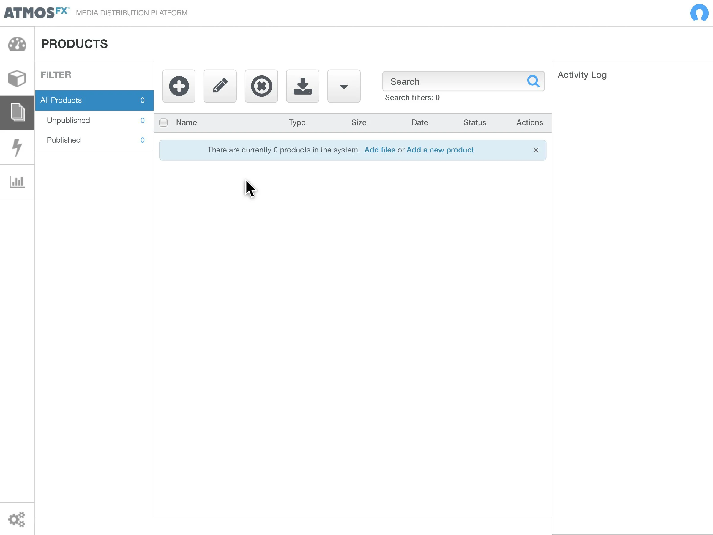 AtmosFX Media Distribution Platform configuration wireframe. 04