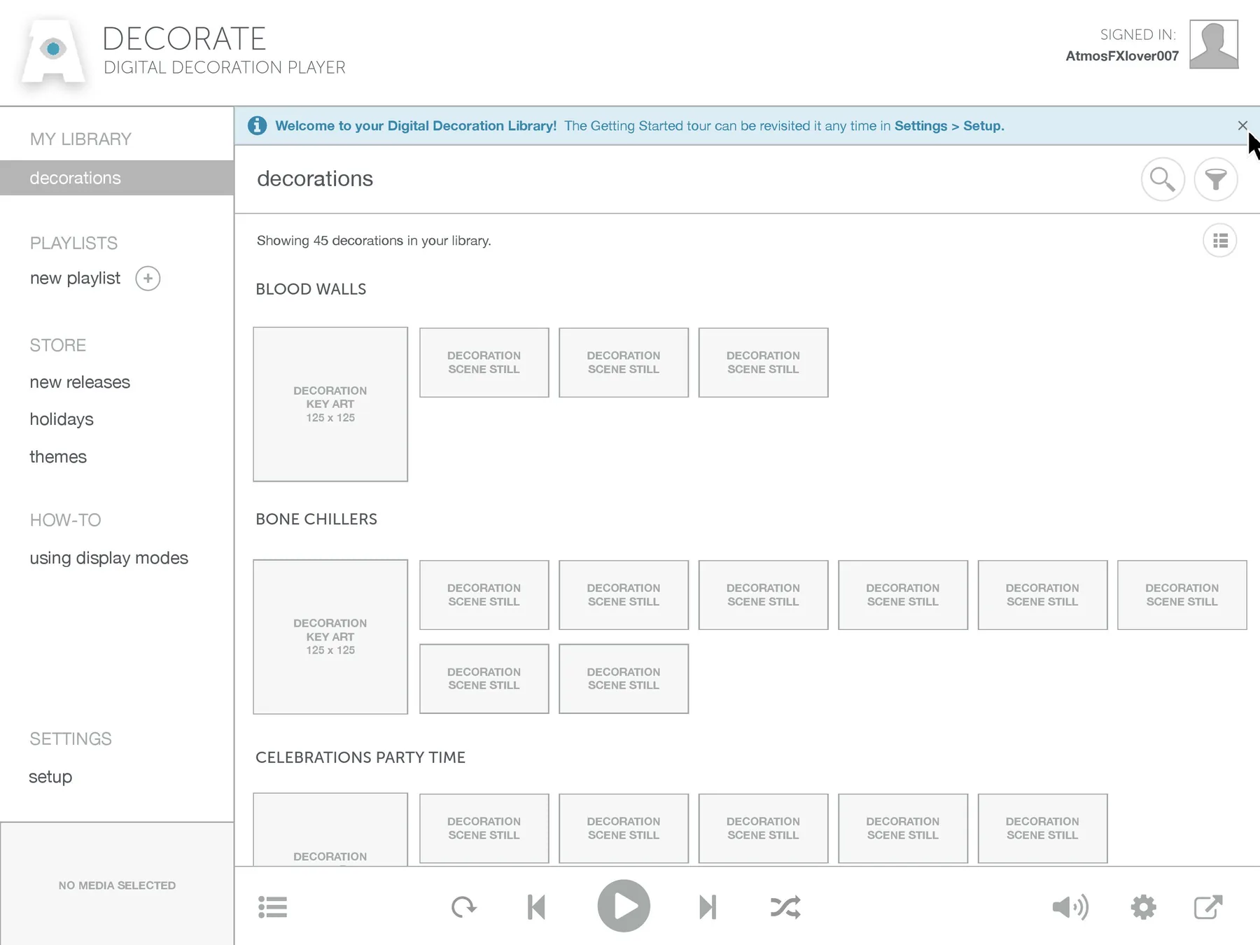 AtmosFX Media Player sorting exploration frame. 25