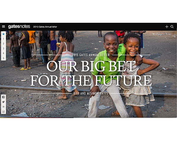 Bill & Melinda Gates Annual Newsletter campaign highlight hero image.