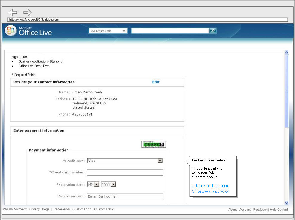 Office Live Configurator option 01