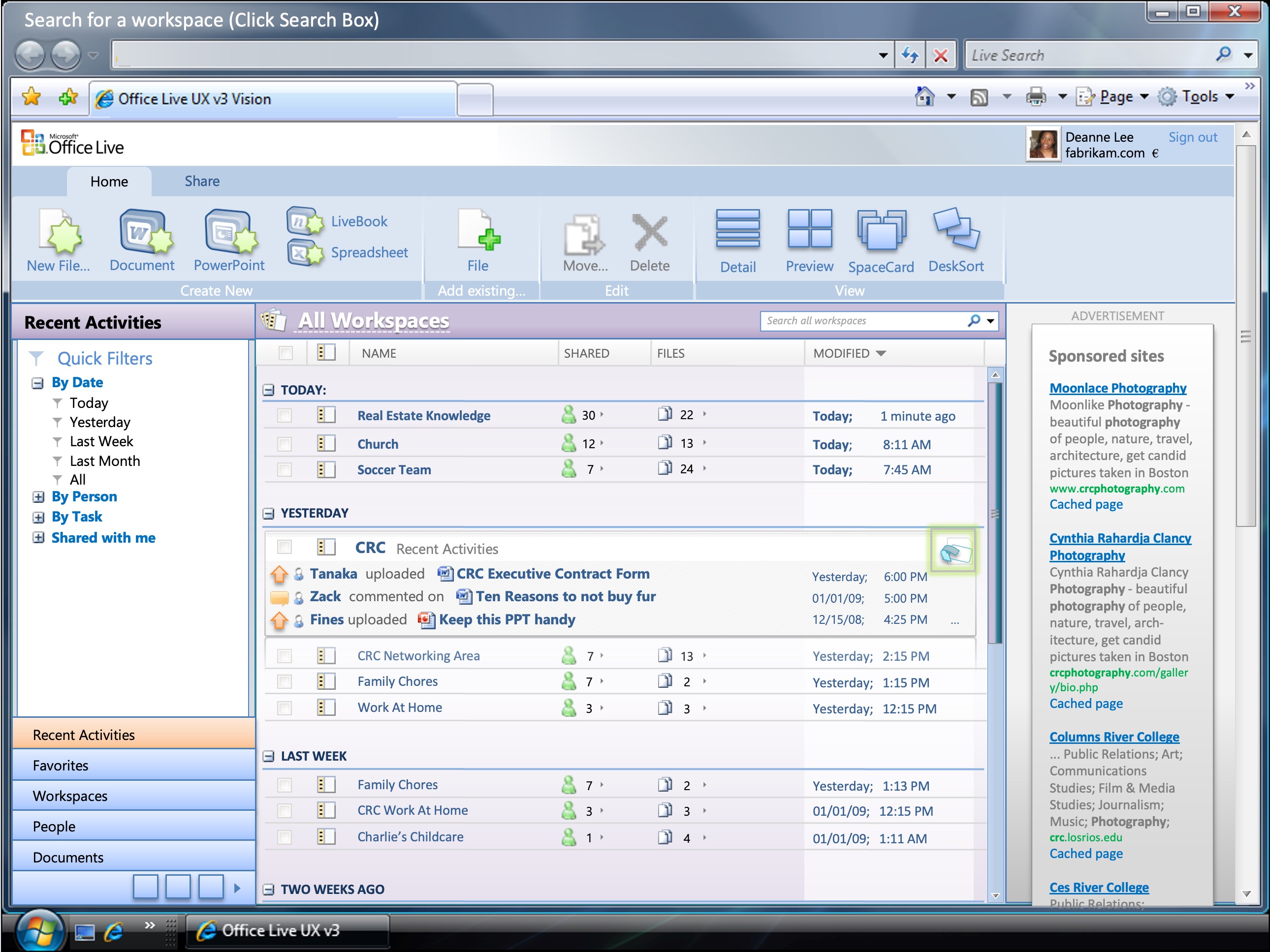 Office Live Workspaces Vision case study cover