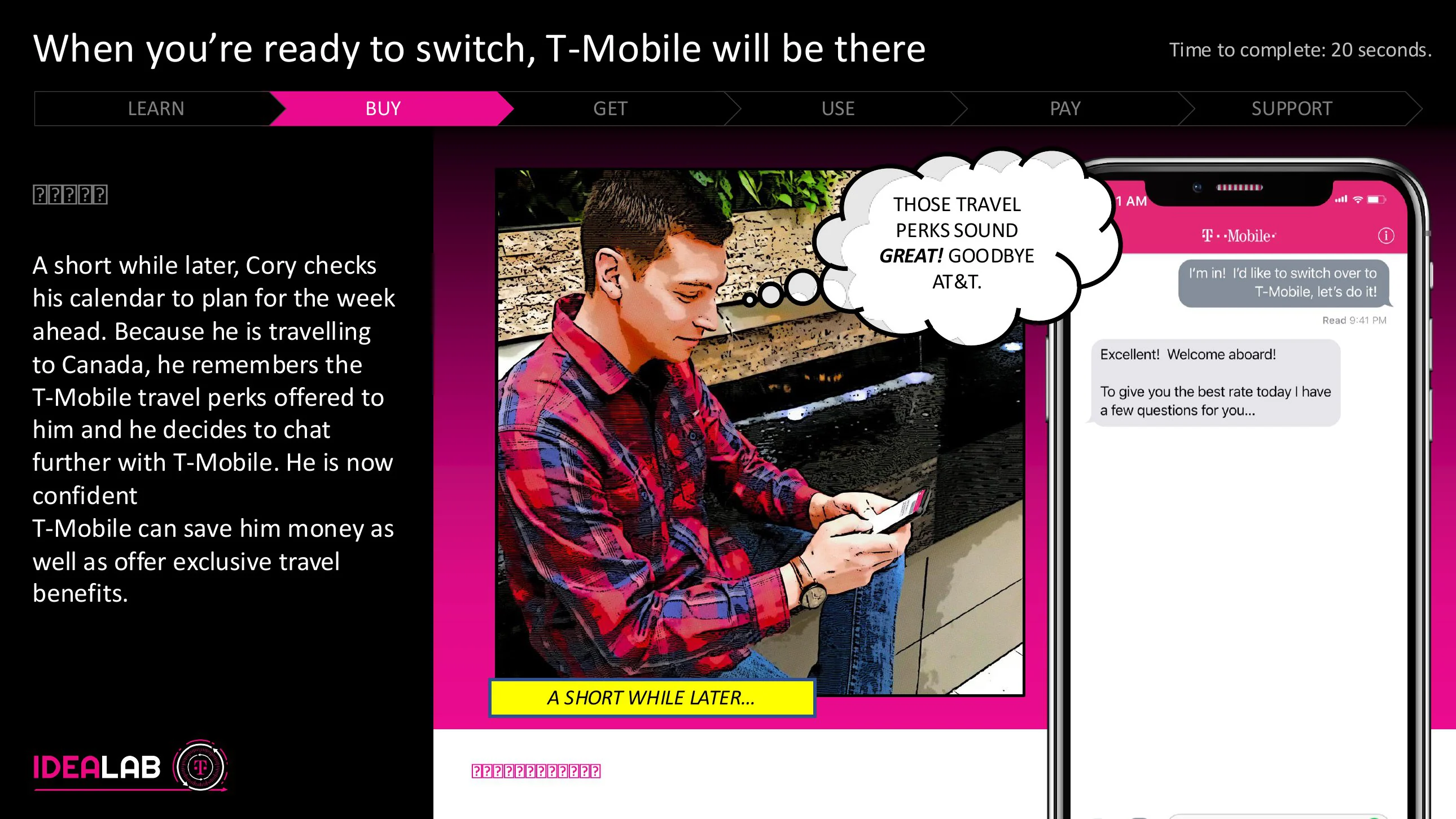 SAMSE storyboard: a customer chooses to switch to T-Mobile through chat. 07